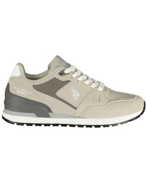 U.S. POLO ASSN. Gray Polyurethane Men's Sneaker - White