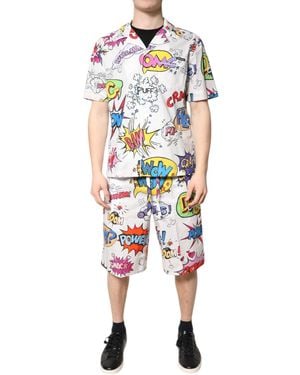 Dolce & Gabbana Cartoon Print Cotton Pyjama Set Sleepwear - White
