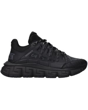 Versace Fabric Athletic Sneakers - Black