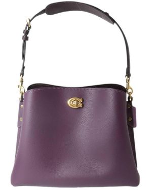 Coach Vintage outlets Purple/Burgundy Canvas Leather Carryall Tote Bag Travel A043-9367