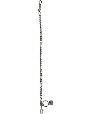 Dolce & Gabbana Tone Chain Signature Dg Logo Pendant Necklace Brass - White
