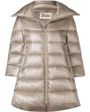 Herno Cleofe Midi Down Jacket - Natural