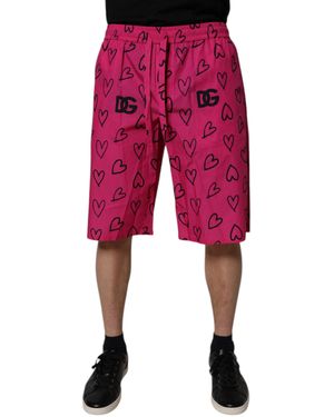 Dolce & Gabbana Heart Print Shorts - Red