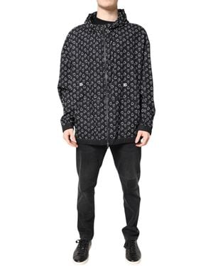 Dolce & Gabbana Heart Print Zipup Jacket - Black