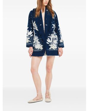 Alanui Postcard From Paradise Wool Cardigan - Blue
