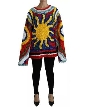 Dolce & Gabbana Sun Ruffled Top Blouse Jumper Nylon - Black