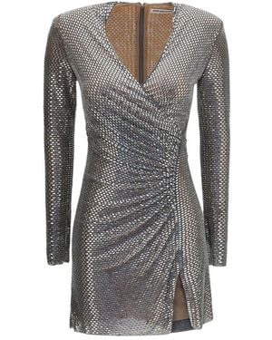 Self-Portrait Polyester Cocktail Dress - Gray