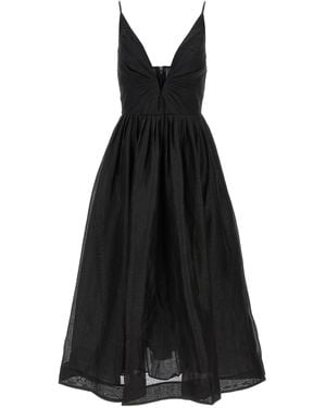 Zimmermann 'Illustration V Neck Midi' Dress - Black