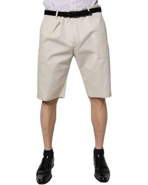 Dolce & Gabbana Pleated Cotton Shorts Casual - Grey