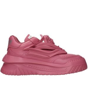 Versace Leather Chunky Sneakers - Pink