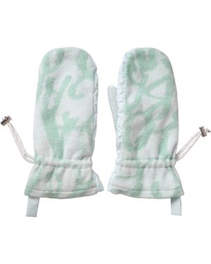 Dolce & Gabbana Nylon Fleece Wrist Length Mitten Gloves - Blue