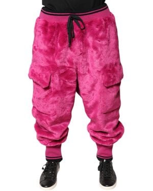 Dolce & Gabbana Acrylic Cargo Jogging Sweatmen's Trousers - Pink