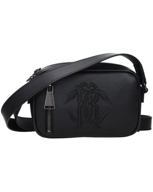 Roberto Cavalli Leather Crossbody Bag - Black