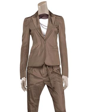 Gucci Taffeta Top Basic Jacket Blazer - Natural