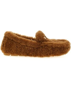 Prada Lamb Leather Slip-On Loafers - Brown