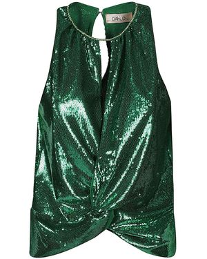 Dahlo Sequin Cropped Top - Green