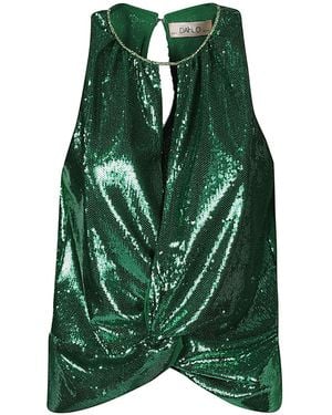 Dahlo Sequin Cropped Top - Green