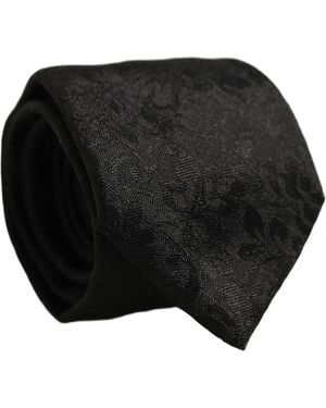 Dolce & Gabbana Silk Tonal Floral Adjustable 'Sd Neckmen's Tie - Black