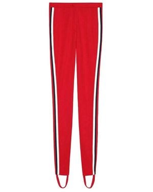 Gucci Sylvie Legging Stirrup With Brb Web Stripe Pant (Small) - Red