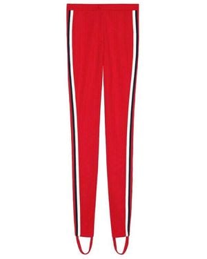 Gucci Sylvie Legging Stirrup With Brb Web Stripe Pant (Small) - Red