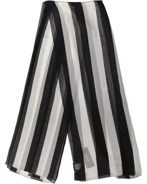 Dolce & Gabbana Stripe Silk Shawl Stole Scarf - Black