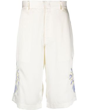 Bluemarble Embroidered Flowers Shorts - White