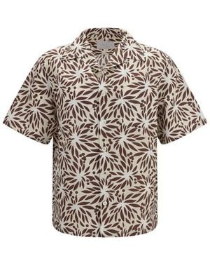 Prada Brown Cotton Pattern Shirt - Multicolor