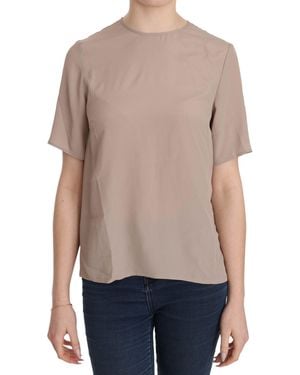 Dolce & Gabbana Crew Neck Short Sleeve Blouse - Blue