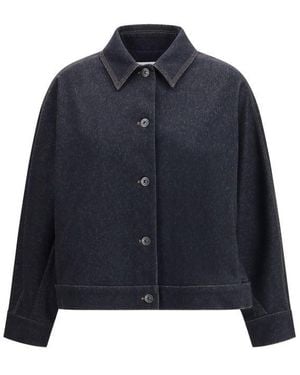 Max Mara Pure Cotton Denim Jacket - Blue