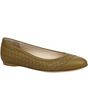 Bottega Veneta Intrecciato Leather Flat Slippers - Green