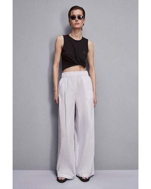 Patrizia Pepe White Cotton Casual Pants - Gray