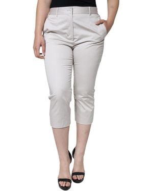 Dolce & Gabbana Cotton Mid Waist Cropped Skinny Trousers - Grey