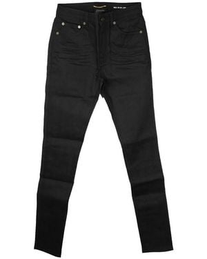 Saint Laurent Cotton Skinny Stretch Pants - Black