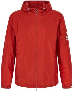 Moncler Solid Hood Jacket - Red