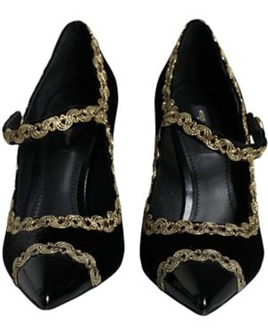 Dolce & Gabbana Velvet Mary Janes Court Shoes - Black