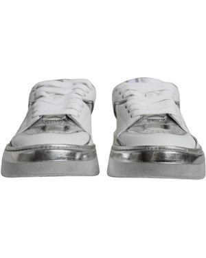 Dolce & Gabbana Leather Low Top Trainers Shoes - Grey