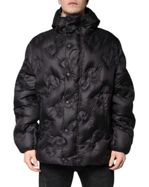 Dolce & Gabbana Hooded Parka Coat Winter Jacket - Black