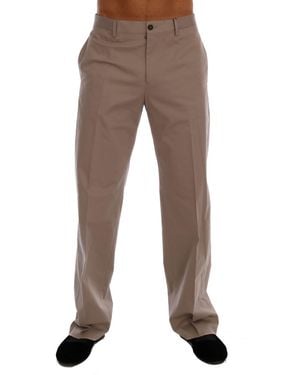 Dolce & Gabbana Cotton Stretch Chinos Trousers - Brown