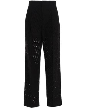 Nude Pleated T-Shirt Cotton Pant - Black