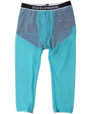 Dolce & Gabbana Fuchsia Logo Lingerie Cropped Underwear - Blue