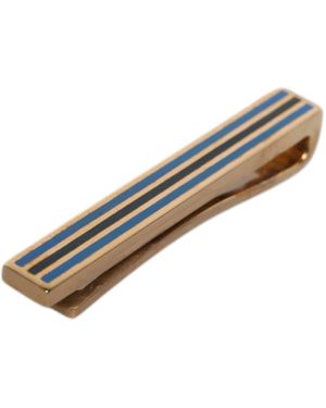 Dolce & Gabbana Tone Brass Logo Branded Tie Clip Bar - Metallic