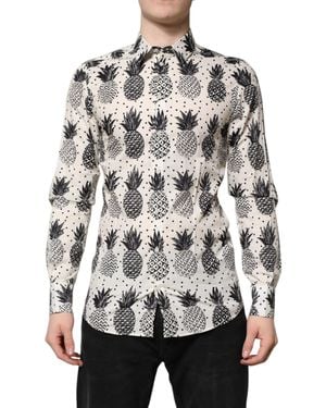 Dolce & Gabbana Pineapple Print Long Sleeve Shirt - Grey