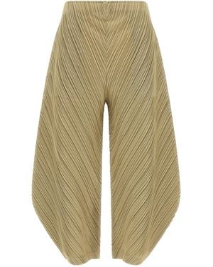 Pleats Please Issey Miyake Polyester Casual Pants - White