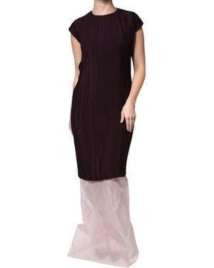 CASASOLA Silk Short Sleeves Sheath Maxi Dress - Red