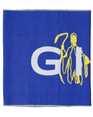Givenchy Logo Wool Scarf - Blue