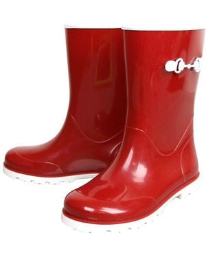 Gucci Kids Rain Boot With Horsebit - Red