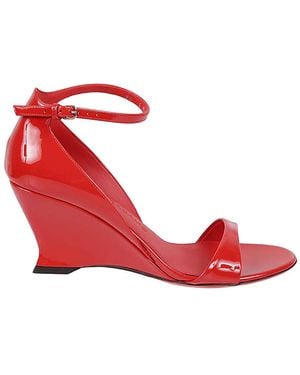 Ferragamo Vidette Leather Wedge Sandal - Red