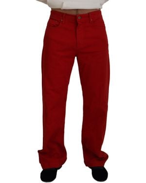 Dolce & Gabbana Cotton Straight Fit Denim Jeans - Red