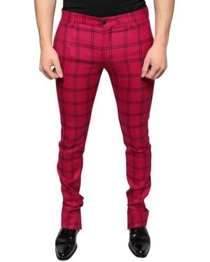 Dolce & Gabbana Chequered Wool Skinny Trousers