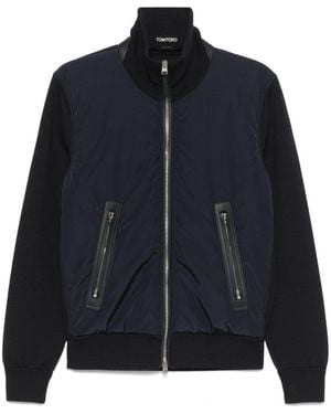 Tom Ford Paneled Bomber Jacket - Blue